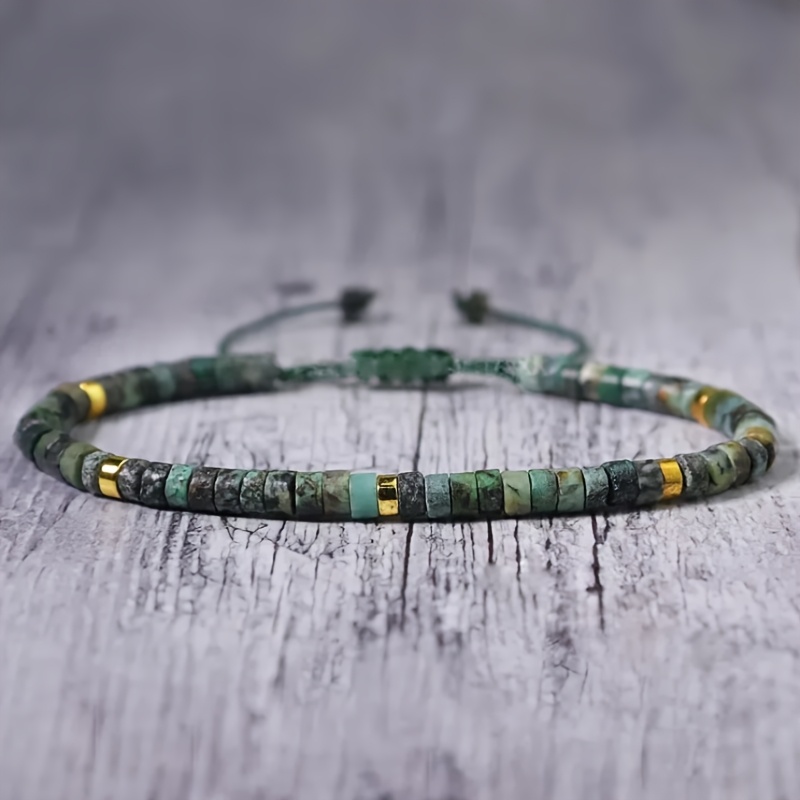 Adjustable Aquamarine Stone Bracelet Dainty & Minimalist